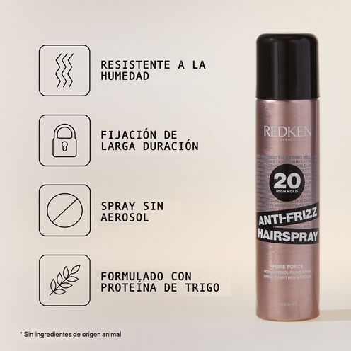 Spray de fijación Anti-Frizz Hairspray / Pure Force 20 - Hairsprays By Redken | L'Oréal Partner Shop